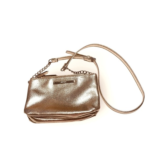 Nine West Metallic Gold Crossbody adjustable Strap bag/ Purse, party wedding - Picture 7 of 11